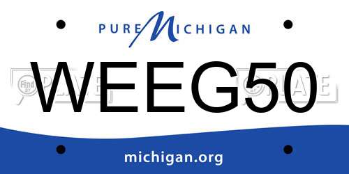 WEEG50 Michigan License Plate