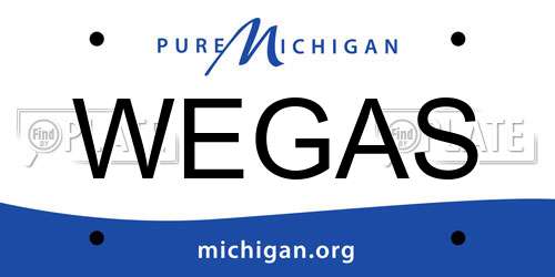 WEGAS Michigan License Plate
