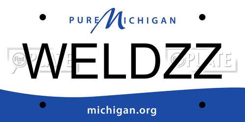 WELDZZ Michigan License Plate