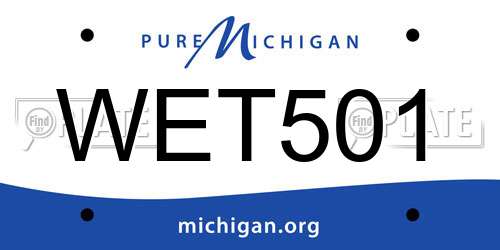 WET501 Michigan License Plate