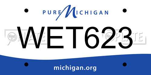 WET623 Michigan License Plate