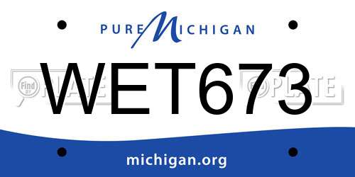 WET673 Michigan License Plate