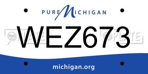 WEZ673 Michigan License Plate