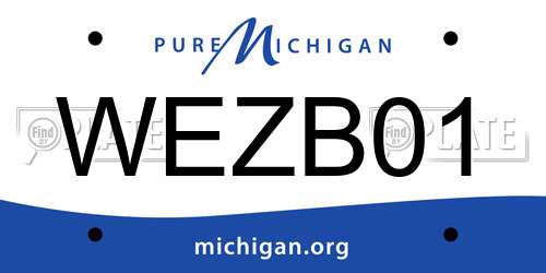 WEZB01 Michigan License Plate