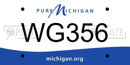 WG356 Michigan License Plate