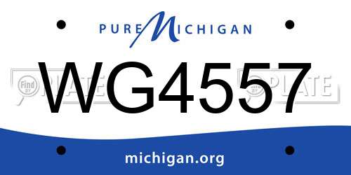 WG4557 Michigan License Plate