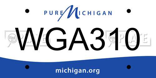 WGA310 Michigan License Plate