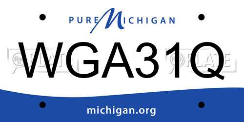 WGA31Q Michigan License Plate
