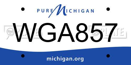 WGA857 Michigan License Plate
