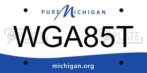 WGA85T Michigan License Plate