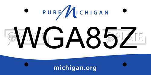 WGA85Z Michigan License Plate