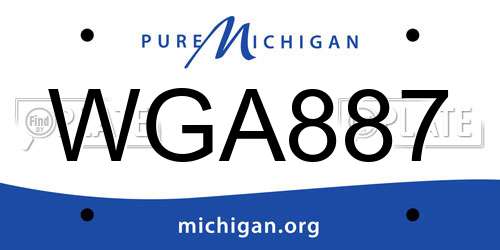 WGA887 Michigan License Plate