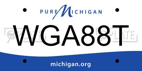 WGA88T Michigan License Plate