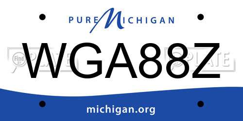 WGA88Z Michigan License Plate
