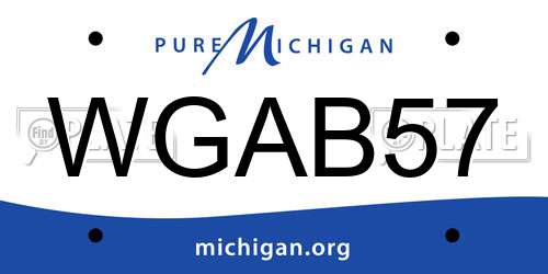 WGAB57 Michigan License Plate