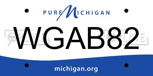 WGAB82 Michigan License Plate