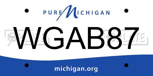 WGAB87 Michigan License Plate