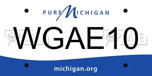WGAE10 Michigan License Plate