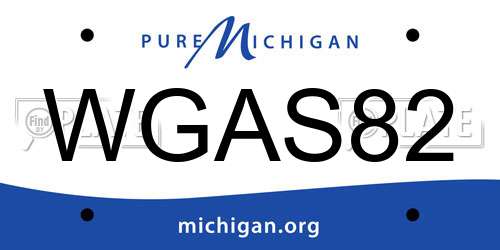 WGAS82 Michigan License Plate