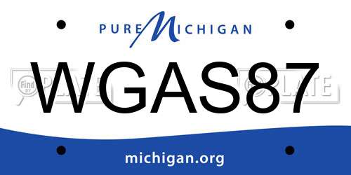 WGAS87 Michigan License Plate