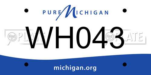 WH043 Michigan License Plate