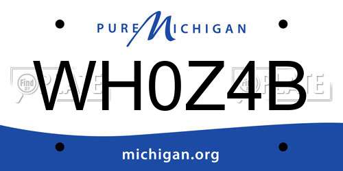 WH0Z4B Michigan License Plate