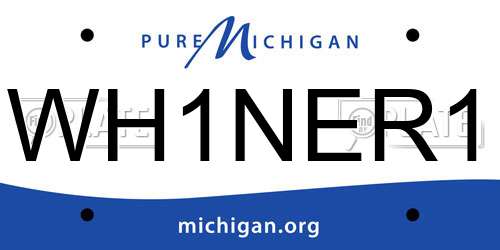WH1NER1 Michigan License Plate