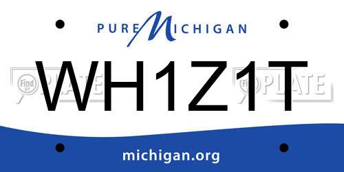 WH1Z1T Michigan License Plate
