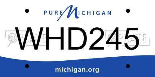 WHD245 Michigan License Plate