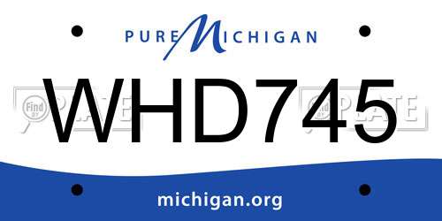 WHD745 Michigan License Plate