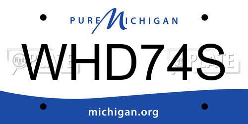 WHD74S Michigan License Plate