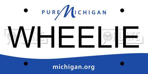 WHEELIE Michigan License Plate