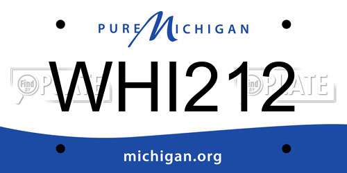 WHI212 Michigan License Plate