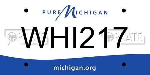 WHI217 Michigan License Plate