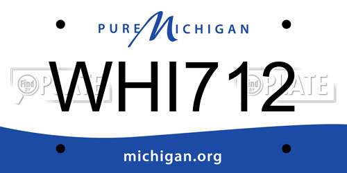 WHI712 Michigan License Plate