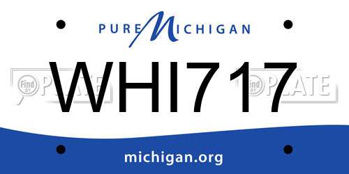 WHI717 Michigan License Plate