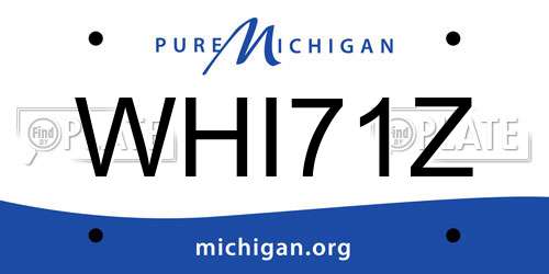 WHI71Z Michigan License Plate