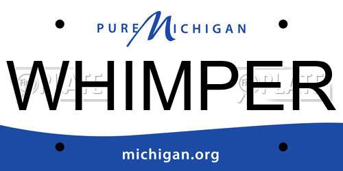 WHIMPER Michigan License Plate