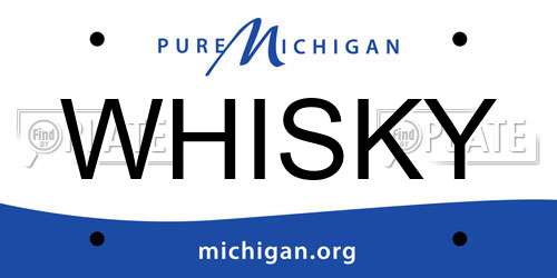 WHISKY Michigan License Plate