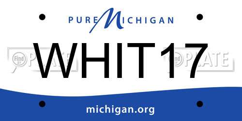 WHIT17 Michigan License Plate