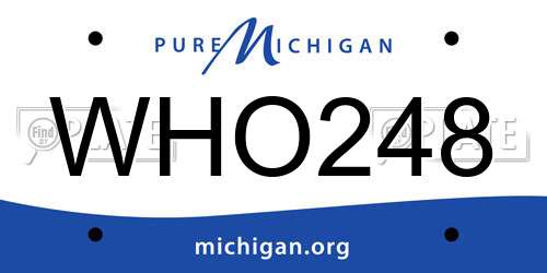 WHO248 Michigan License Plate