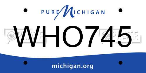 WHO745 Michigan License Plate
