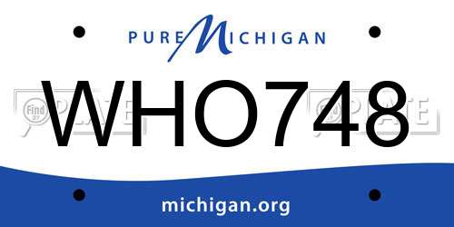 WHO748 Michigan License Plate