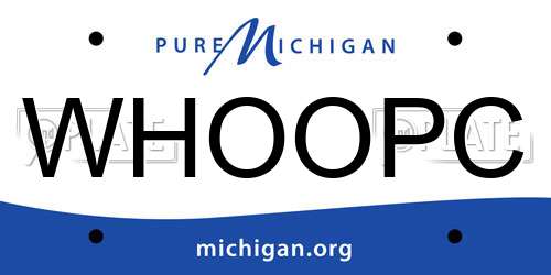 WHOOPC Michigan License Plate