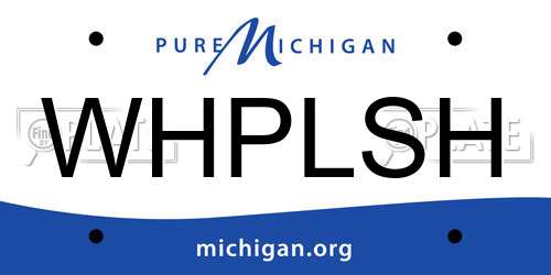 WHPLSH Michigan License Plate