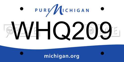 WHQ209 Michigan License Plate