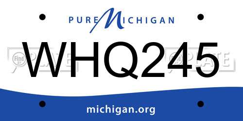 WHQ245 Michigan License Plate