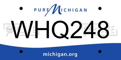 WHQ248 Michigan License Plate
