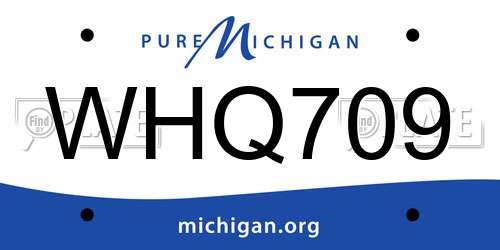 WHQ709 Michigan License Plate