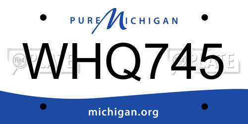 WHQ745 Michigan License Plate